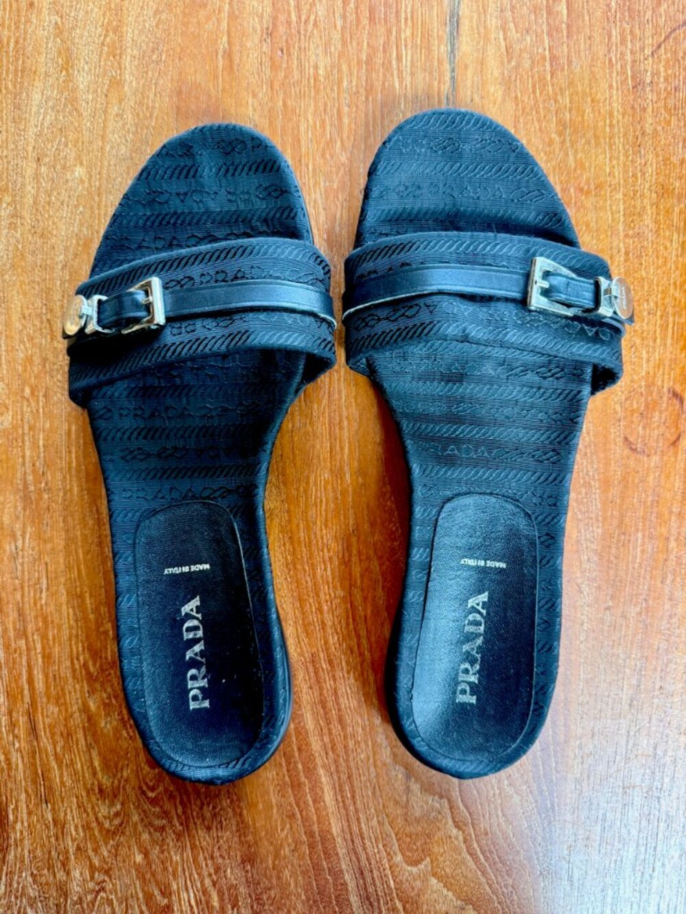 Prada Sandals, vintage, slides, size 39, 8.5, Black - Picture 2 of 9
